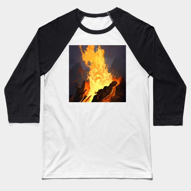 Eruption Baseball T-Shirt by The Artist 